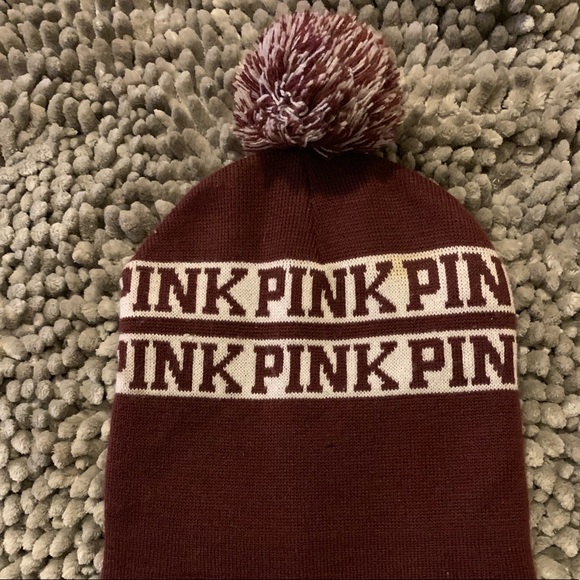 Burgundy LOVE PINK HAT - Picture 3 of 3